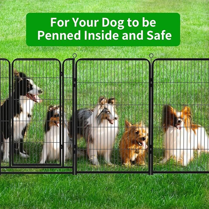 Dog Playpen Outdoor Extra Wide 8 Piece Panels Heavy Duty Dog Fence 32" Height - Image 8