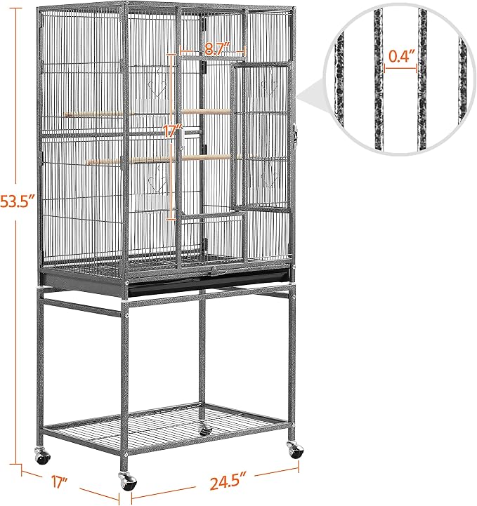Yaheetech Wrought Iron Extra Large Bird Parakeet Cage - Image 3