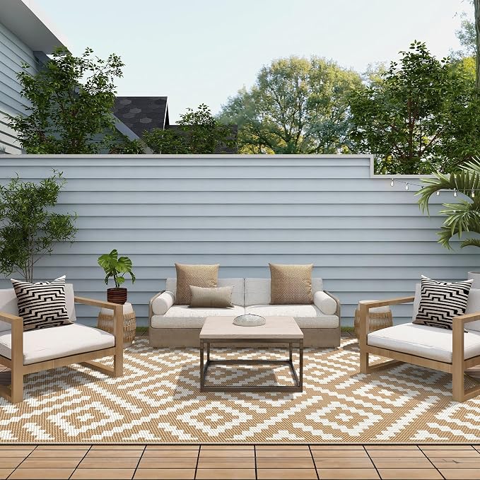 GENIMO Outdoor Rug for Patio Clearance, Reversible Plastic Straw Rugs for RV - Image 4