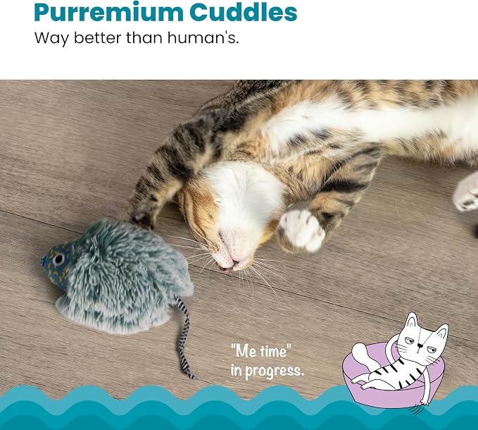 Catstages Nighttime Cuddle Plush Mouse Cat Toy - Image 3