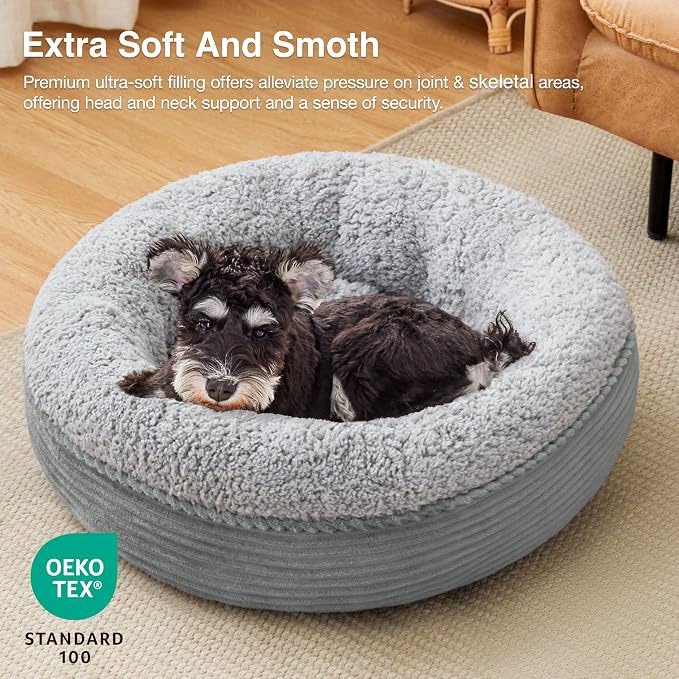 Love's cabin Round Donut Cat and Dog Cushion Bed, 25in Pet Bed - Image 7