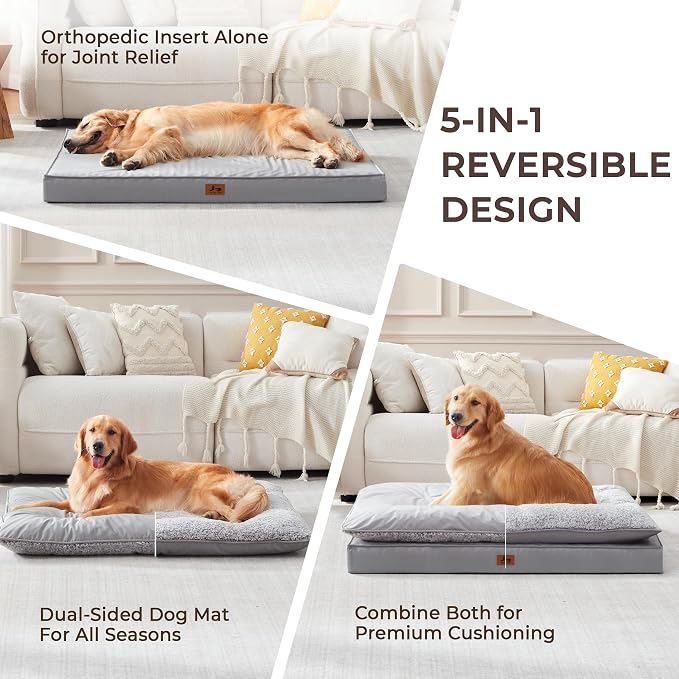 2-Pack Waterproof Dog Bed Medium Size Dogs, Plush Cushion & Orthopedic - Image 2