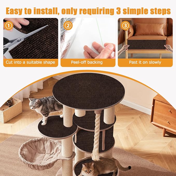 cat Scratching mat Self-Adhesive, Trimmable Furniture Protector - Image 5