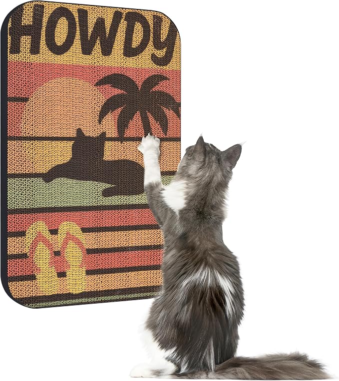 Art Cat Scratcher, Wall-Mountable Cat Scratching Board, Cat Wall Scratcher by LESISSMER