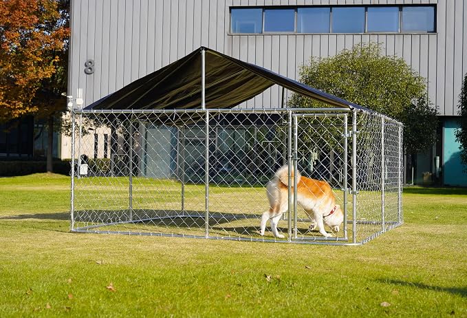 Petonly Outdoor Dog Enclosure Heavy Duty Dog Kennel House Mesh Dog Big Cage Pet - Image 6
