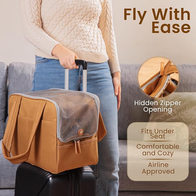 Dog Purse Carrier for Small Dogs – Cotton Padded Interior, Breathable Mesh & - Image 8