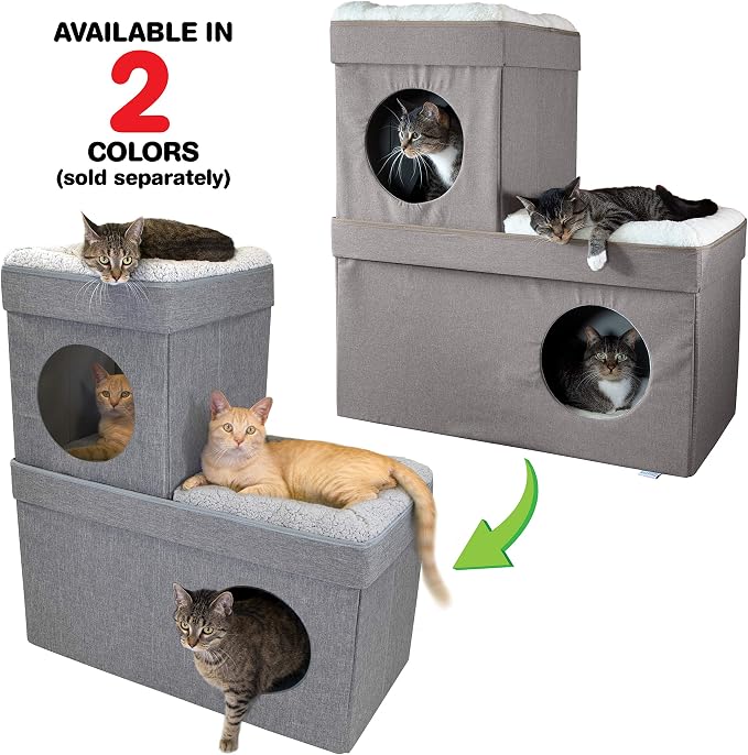 Kitty City Large Stackable Cat Condo & Cube House, Modular Indoor Cat Furniture - Image 7