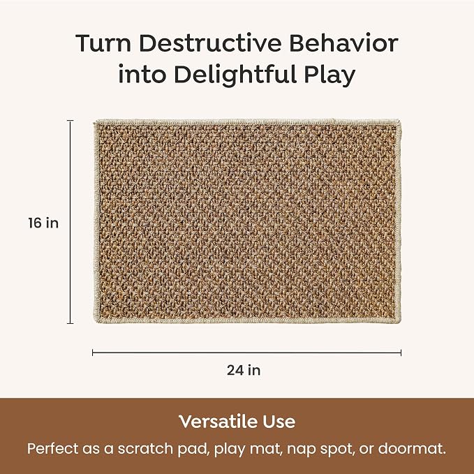 Premium Brazilian Cat Scratcher Mat – 24'' x 16'' Natural Fiber 100% Sisal - Image 3