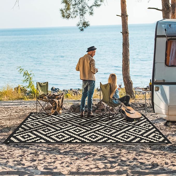 GENIMO Outdoor Rugs 8x10 Waterproof, Reversible Mats, Area Plastic Straw Rug - Image 2