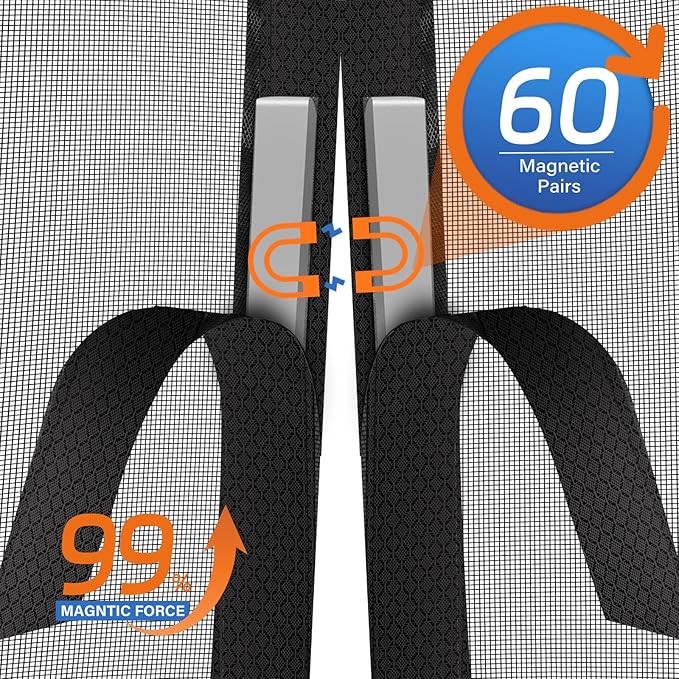 Upgraded PET Mesh Magnetic Screen Door, Stronger Than Fiberglass and Polyester - Image 4