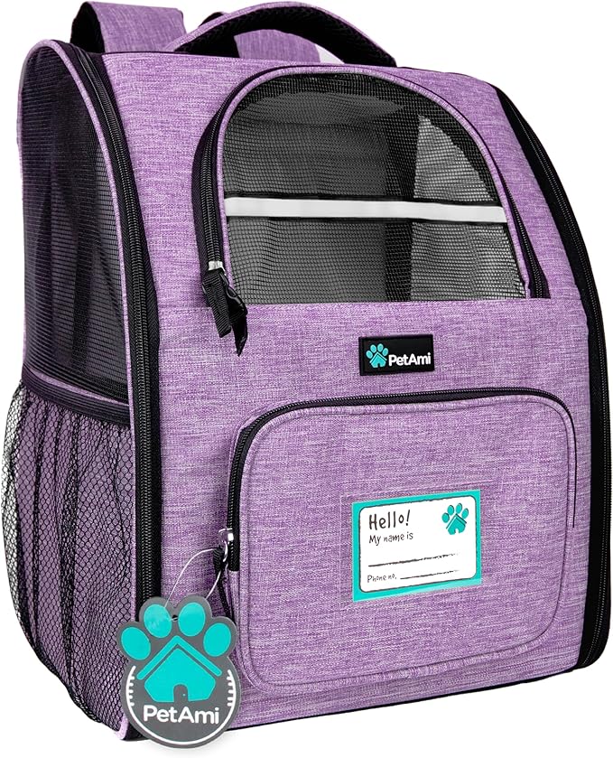 PetAmi Dog Backpack Carrier for Small Large Cat, Ventilated Pet Hiking Backpack by PetAmi