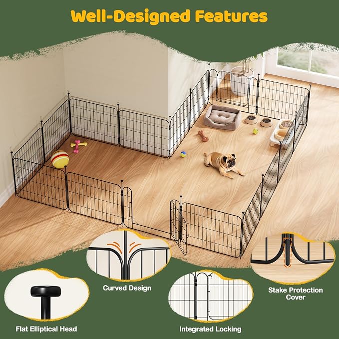 Yaheetech Expandable Dog Playpen, 8 Panel 20 inch Puppy Playpen - Image 4