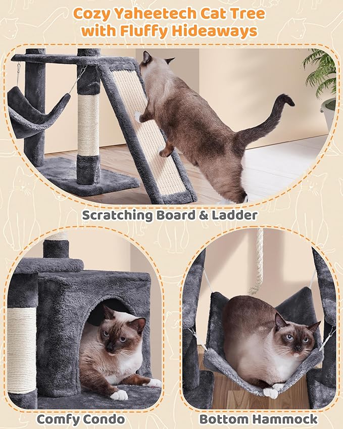 Yaheetech Large Multi-Level Cat Tree, 63 Inches Tall - Image 6