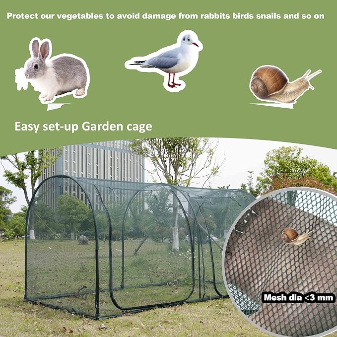Large Tunnel 8.2'x4' Plant Netting Cover 4FT Tall Crop Cage Netting Pest Guard - Image 5
