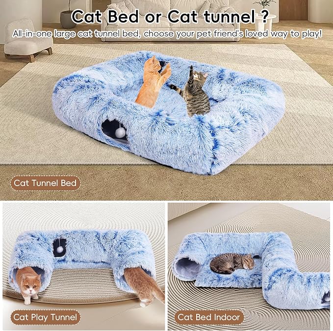 Extra Large Cat Tunnel Bed, 4 Ways Tunnels - Image 4