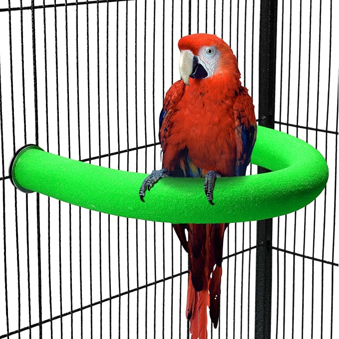 U Shape Parrot Perch Stand Toy Bird Platform Sand Paw Grinding Clean Stick by FrgKbTm