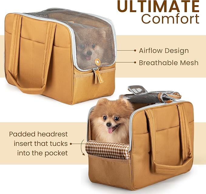 Dog Purse Carrier for Small Dogs – Cotton Padded Interior, Breathable Mesh & - Image 6