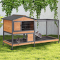 GUTINNEEN 2-Story Rabbit Hutch, 62" with 6 Locking Casters - GlobalHabitat Supply