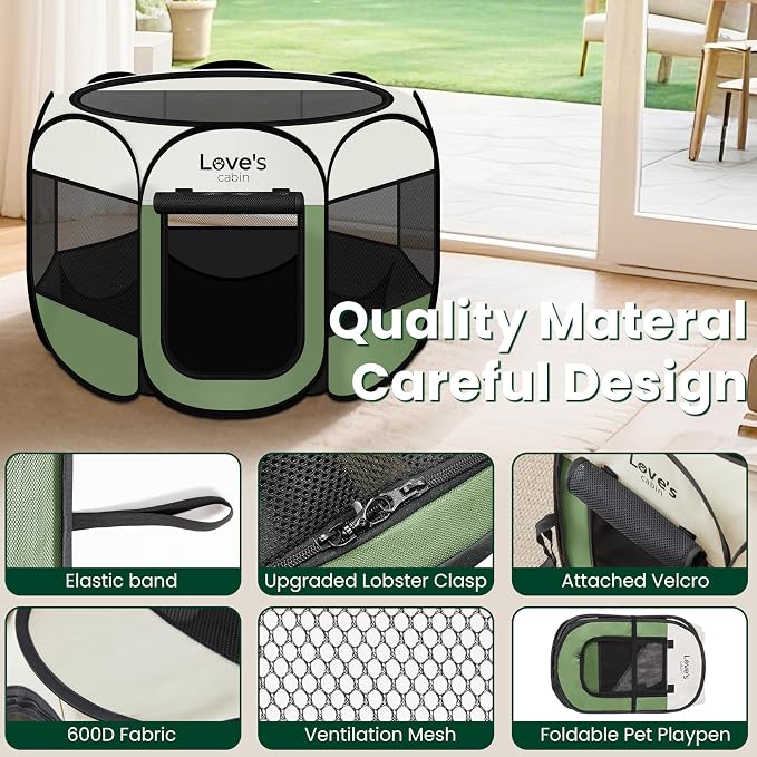Love's cabin Pet Puppy Dog Playpen, Small Dog Tent Crates Cage Indoor/Outdoor - Image 5