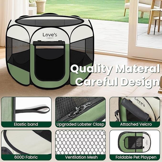 Love's cabin Pet Puppy Dog Playpen, Large Dog Tent Crates Cage Indoor/Outdoor - Image 5