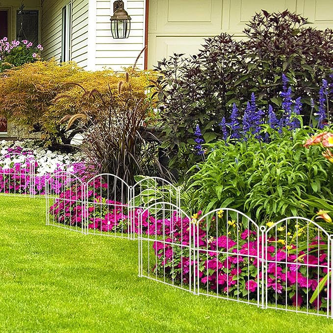 Decorative Garden Fence 17in x30ft, 30 Pack Rustproof Metal No Dig Fence Animal - Image 7
