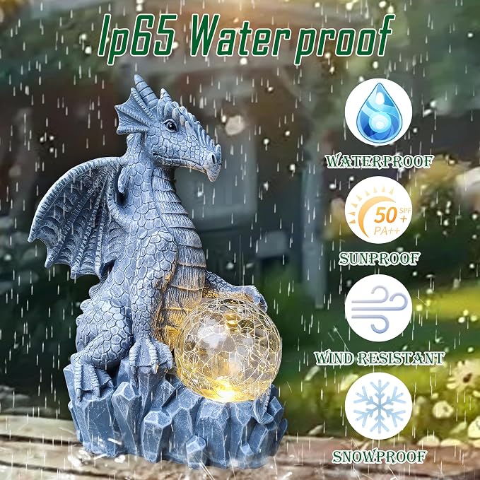 Dragon Solar Garden Statues Outdoor Decoration - Image 5
