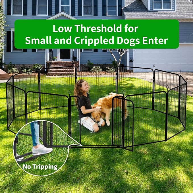 Dog Playpen Outdoor Extra Wide 32 Piece Panels Heavy Duty Dog Fence 47" Height - Image 3