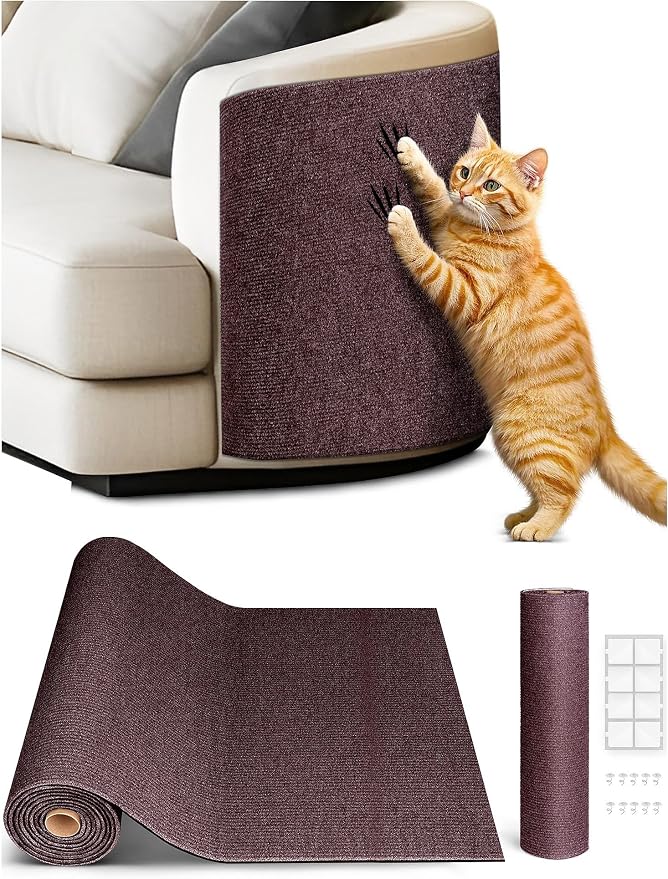 78.7"x15.8" Cat Scratch Mat, Trimmable Self-Adhesive Carpet, DIY Climb Cat by Minyii