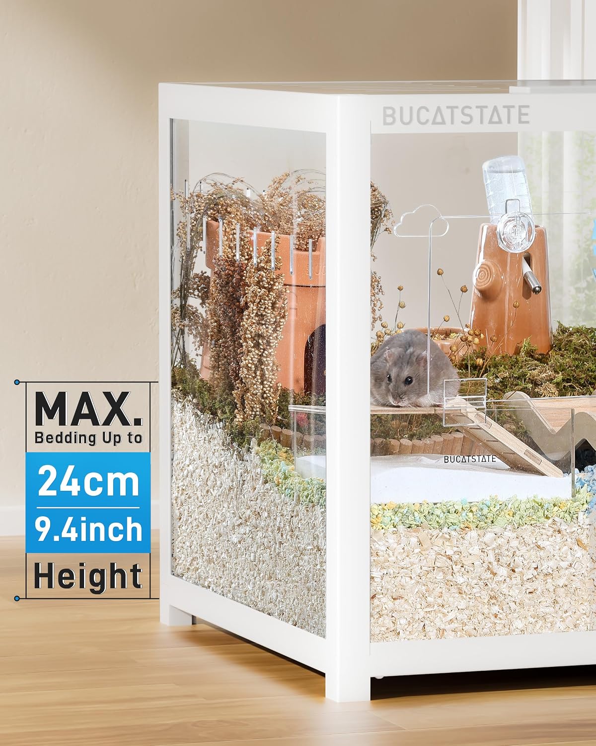 BUCATSTATE Hamster Cage 3.0, 39in, White - GlobalHabitat Supply