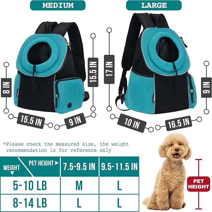 PetAmi Front Carrier Backpack, Ventilated Adjustable Pet Chest Carrier - Image 3