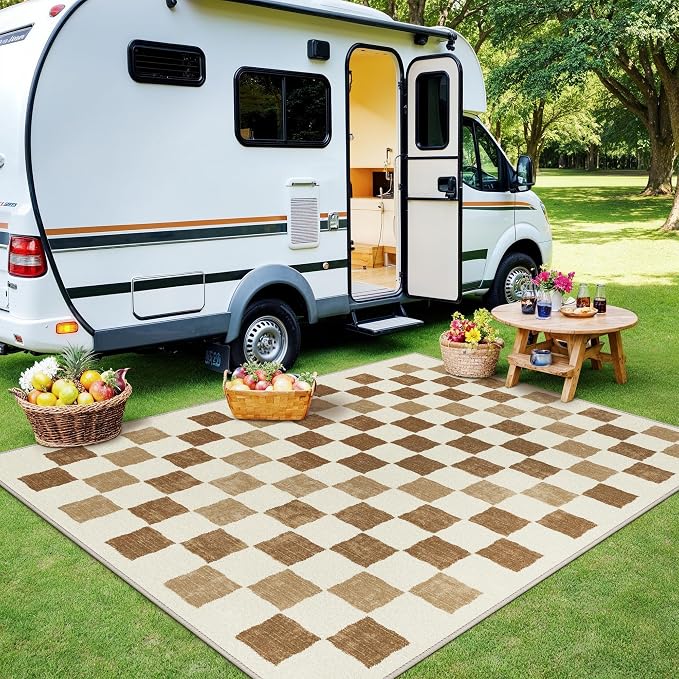 GENIMO Outdoor Rug for Patio Clearance, Lightweight Waterproof RV Camping Mat - Image 6
