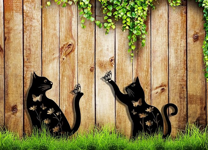 Metal Cat Garden Decor for Outside, Rust Proof Steel Kitten Decor for Kitty - Image 8