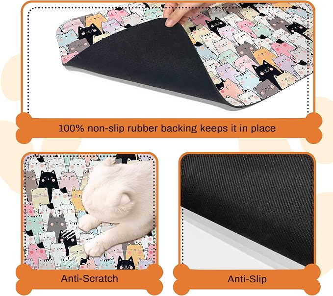 Pet Feeding Mat for Floors Waterproof Dog Mat for Food and Water Absorbent - Image 3