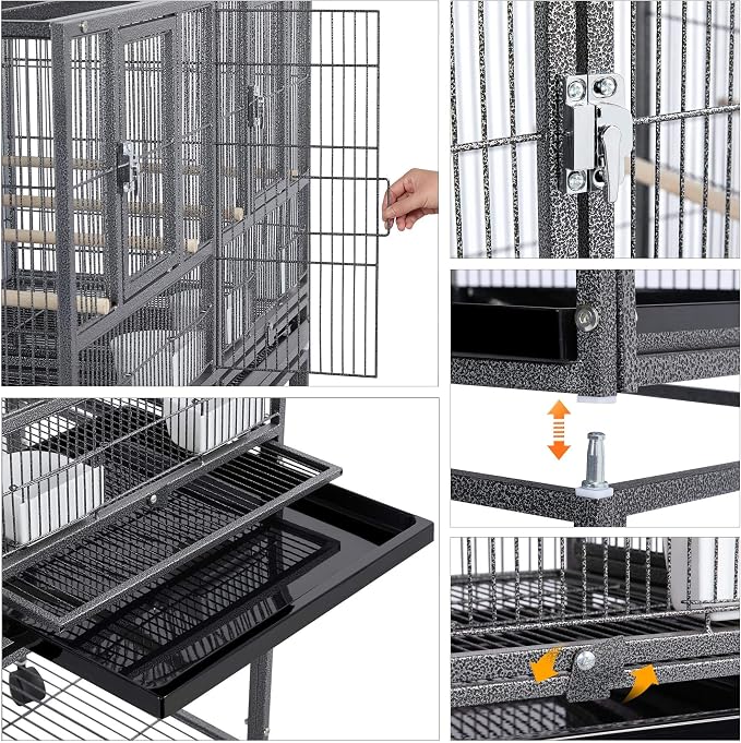 Yaheetech 41.5" Stackable Divided Breeder Breeding Parakeet Bird Cage - Image 6