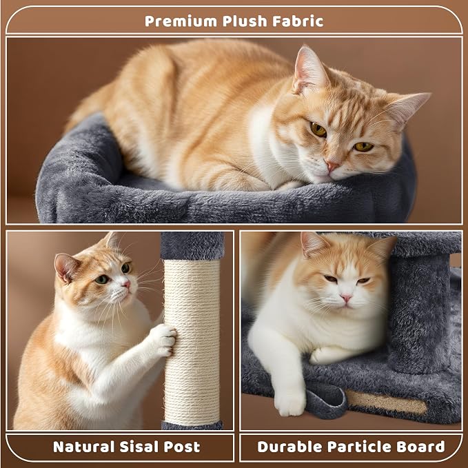 Yaheetech 46in Cat Tree Tower | Multi-Level Indoor Activity Center - Image 7