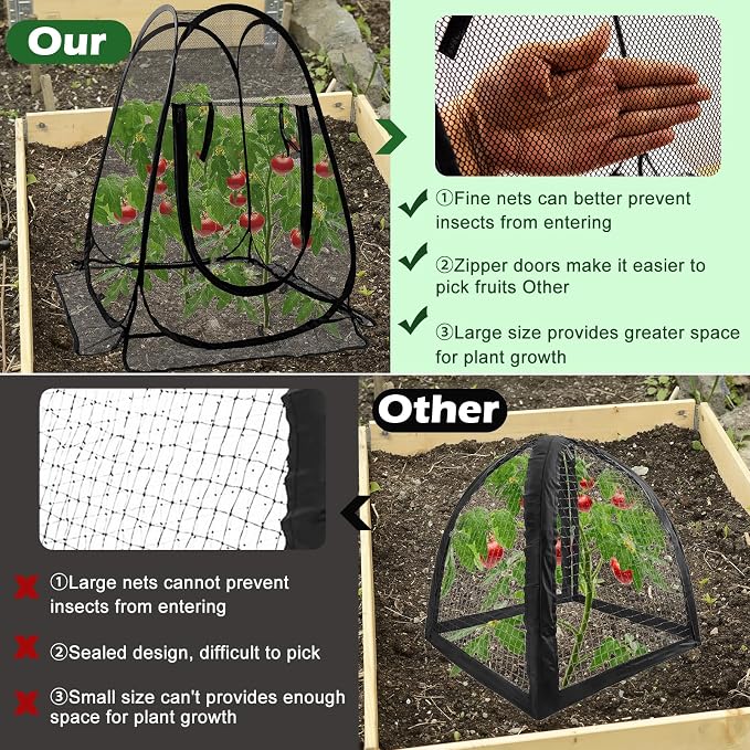 2pcs Pop Up Mesh Plant Protectors from Animals, Large Plant Netting Guard Cover - Image 4