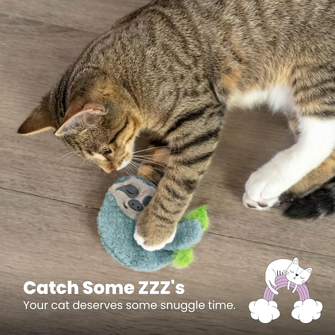 Catstages Petstages Purr Pillow Snoozin' Sloth Soothing Plush Cat Toy - Image 7