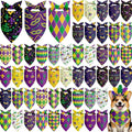Abbylike 50 Pcs Mardi Gras Dog Bandanas Bulk Purple Green and Gold Bandanas by Abbylike