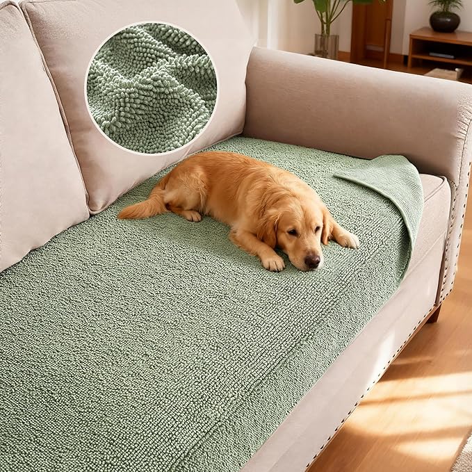 H.VERSAILTEX Non Slip Pet Couch Cover Chenille Dog Bed Protector Thick Soft by HVERSAILTEX