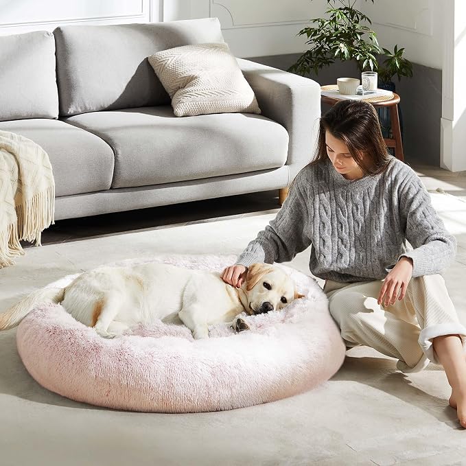 WESTERN HOME WH Calming Dog & Cat Donut Cuddler, Anti-Anxiety Warming Cozy Soft - Image 2