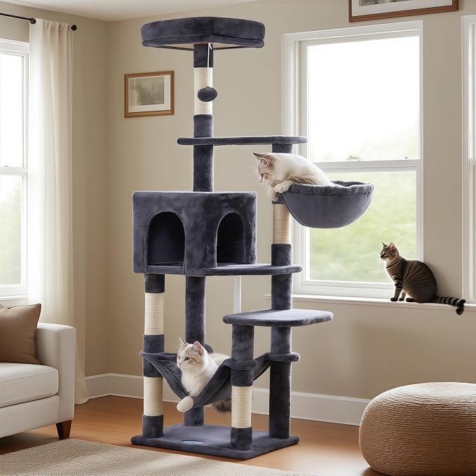 Hey-brother Cat Tree with Large Hammock, Cat Condo with Sisal-Covered - Image 8