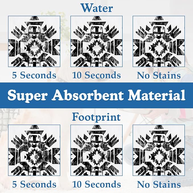Black Boho Art Dog Food Mat–Christmas Stocking Absorbent Quick Dry Feeding - Image 3