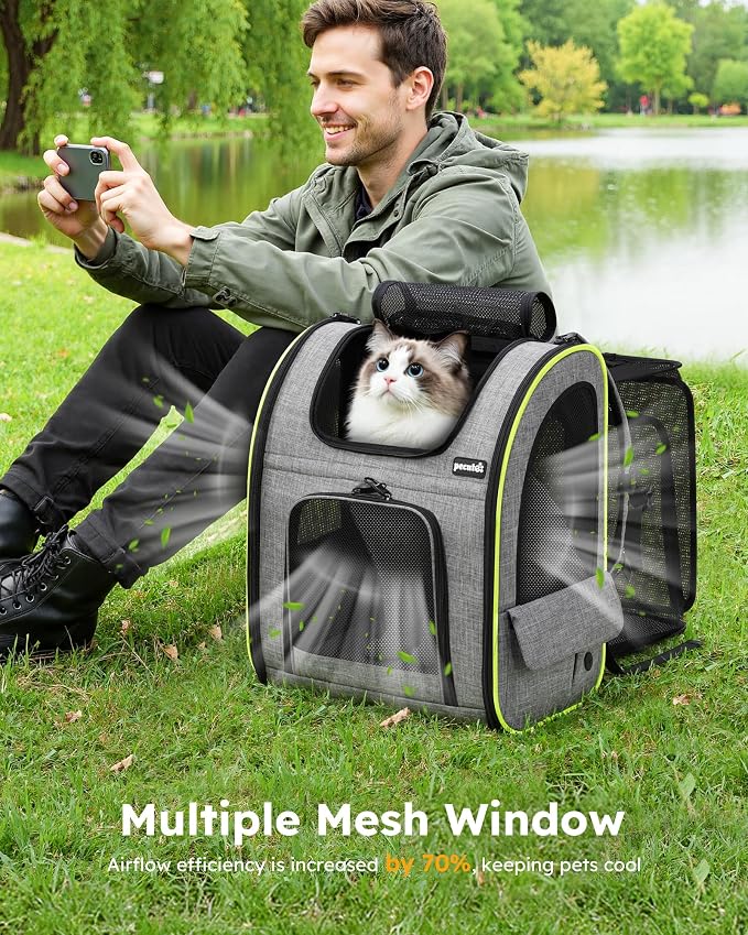 Pecute Cat Backpack Carrier XL, Expandable Pet Backpack - Image 7