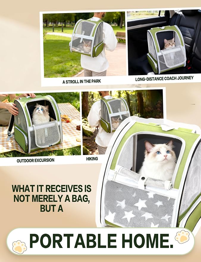 Green Cat Backpack Carrier - Image 7