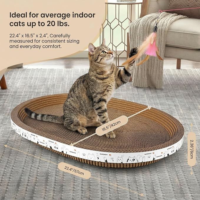 3Pack Extra Large Versatile Cardboard cat Scratcher & Lounger bed, High-Density - Image 5