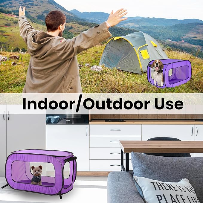 Beatrice Home Fashions Portable, Collapsible, Pop Up Kennel Travel Cat and Dog - Image 6