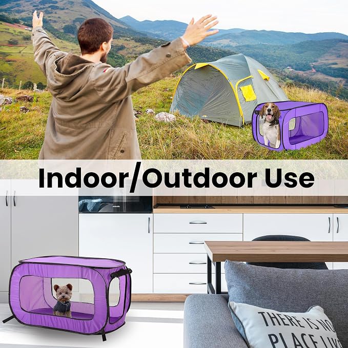 Beatrice Home Fashions Portable, Collapsible, Pop Up Kennel Travel Cat and Dog - Image 8
