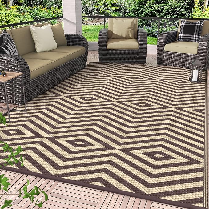 GENIMO Outdoor Rug for Patio Clearance, Lightweight Waterproof Modern RV by GENIMO