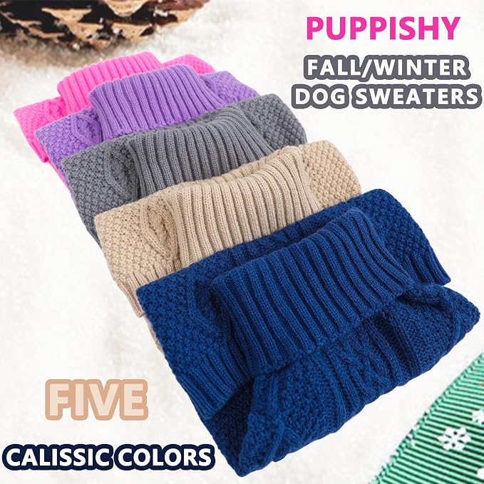 Dog Sweaters for Small Dogs Knit Puppy Sweater Fall Winter Dog Clothes Warm - Image 5