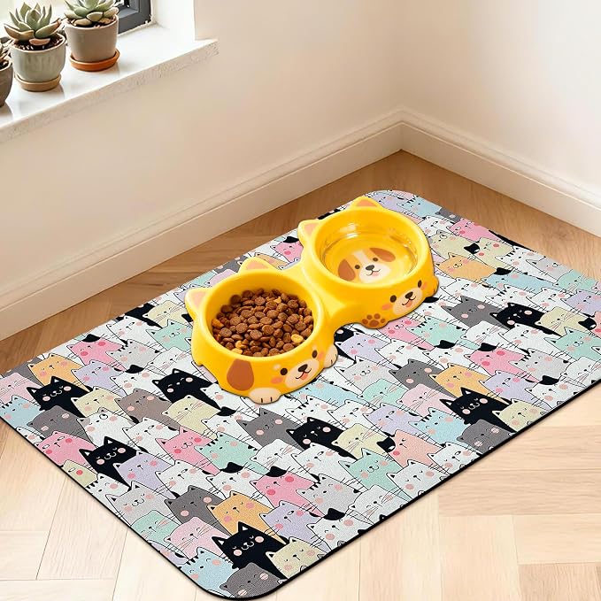 Pet Feeding Mat for Floors Waterproof Dog Mat for Food and Water Absorbent by Unknown